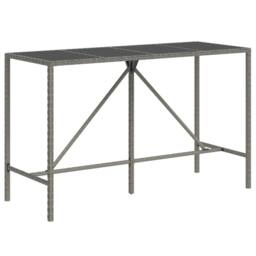 Berkfield Home Beautiful 9 Piece Garden Bar Set with Cushions Grey Poly Rattan - thumbnail 6