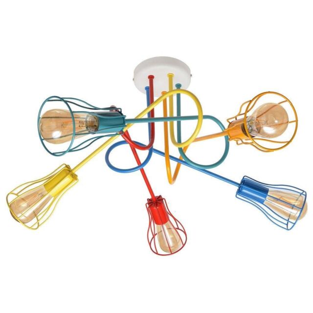 Netlighting Oxford Multi Arm Semi Flush Ceiling Light MultiColoured 64cm