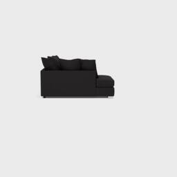 Furniture 786 Chiswick Left Hand Facing Corner Sofa with Footstool in Black - thumbnail 3