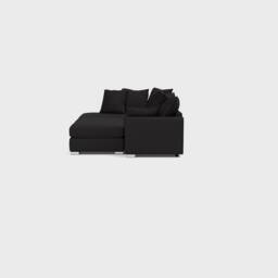Furniture 786 Chiswick Left Hand Facing Corner Sofa with Footstool in Black - thumbnail 7