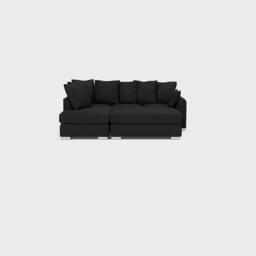 Furniture 786 Chiswick Left Hand Facing Corner Sofa with Footstool in Black - thumbnail 6