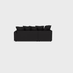Furniture 786 Chiswick Left Hand Facing Corner Sofa with Footstool in Black - thumbnail 4
