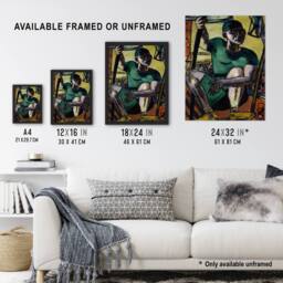 "Artery8 Acrobat Portrait on the Trapeze Max Beckmann Framed Wall Art Print - Size: W12"" x H16""" - thumbnail 3