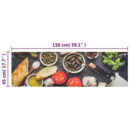 Berkfield Home Kitchen Rug Washable Wine & Dinner 45x150 cm Velvet - thumbnail 5