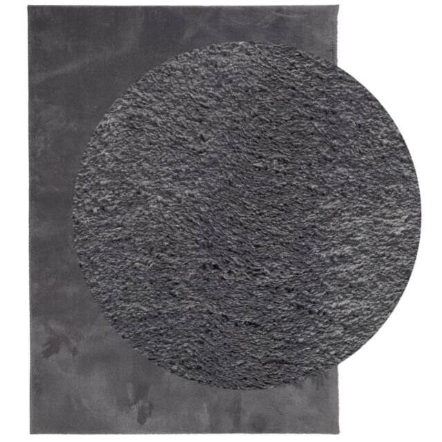 Berkfield Home Rug Short Pile Soft & Washable Anthracite 120x170 cm in Dark Grey - Size: 100 cm diameter - image 1