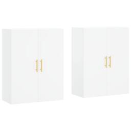 Berkfield Home Wall Mounted Cabinets 2 pcs White 69.5x34x90 cm - thumbnail 3