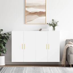 Berkfield Home Wall Mounted Cabinets 2 pcs White 69.5x34x90 cm - thumbnail 2