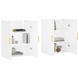 Berkfield Home Wall Mounted Cabinets 2 pcs White 69.5x34x90 cm - thumbnail 1