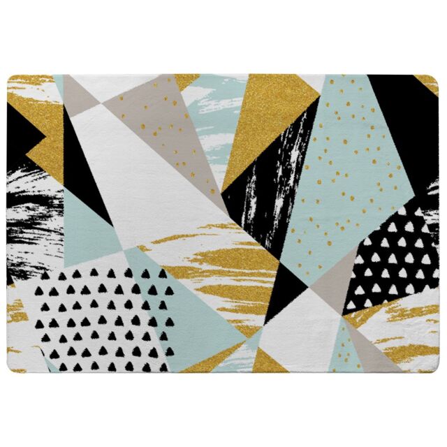 Benjamin Tate Design Geometric Shapes & Brush Strokes Rug in Natural - Size: Large - image 1