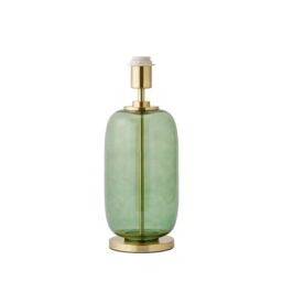 ValueLights Leigh Glass with Gold Trim Table Lamp Base in Bottle Green - thumbnail 5
