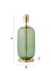 ValueLights Leigh Glass with Gold Trim Table Lamp Base in Bottle Green - thumbnail 7