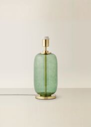 ValueLights Leigh Glass with Gold Trim Table Lamp Base in Bottle Green - thumbnail 2