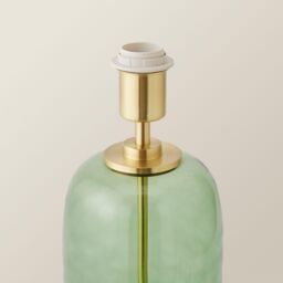 ValueLights Leigh Glass with Gold Trim Table Lamp Base in Bottle Green - thumbnail 3
