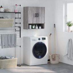 Berkfield Home Wall Cabinet Grey Sonoma 60x31x70 cm Engineered Wood - Size: 60 x 31 x 70 cm - thumbnail 1