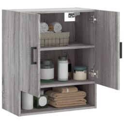 Berkfield Home Wall Cabinet Grey Sonoma 60x31x70 cm Engineered Wood - Size: 60 x 31 x 70 cm - thumbnail 4