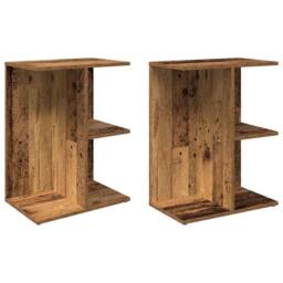Berkfield Home Elegant Bedside Tables 2 pcs Old Wood 46.5x29x61 cm Engineered Wood in Brown - thumbnail 3