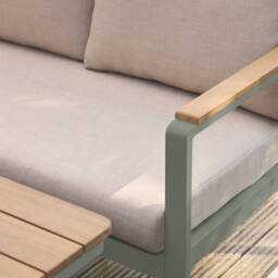 sweeek 8-seater Garden Lounge In Acacia Wood & Aluminium in Khaki - thumbnail 6