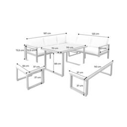 sweeek 8-seater Garden Lounge In Acacia Wood & Aluminium in Khaki - thumbnail 5