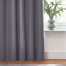 Furn Dawn Blackout Eyelet Curtain Pair in Charcoal - Size: 168 cm width x 229 cm drop - thumbnail 4