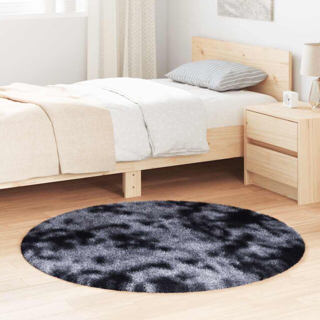 Berkfield Home Shaggy Rug High Pile NAVARRA Dark Grey 120x120 cm Polyester - Size: Medium - image 1