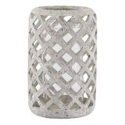 Love Lace Large Grey Stone Effect Hurricane Lantern - thumbnail 1