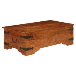 Berkfield Home Coffee Table Solid Acacia Wood Honey Finish 110x55x35 cm in Brown - Size: 110 x 55 x 35 cm - thumbnail 2