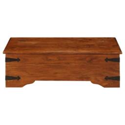 Berkfield Home Coffee Table Solid Acacia Wood Honey Finish 110x55x35 cm in Brown - Size: 110 x 55 x 35 cm - thumbnail 1