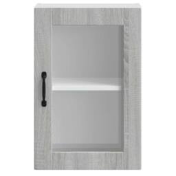 Berkfield Home Kitchen Wall Cabinet with Glass Door¬†Porto Grey Sonoma - thumbnail 5