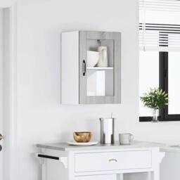 Berkfield Home Kitchen Wall Cabinet with Glass Door¬†Porto Grey Sonoma - thumbnail 3