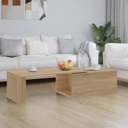 Berkfield Home Coffee Table Sonoma Oak 150x50x35 cm Engineered Wood in Light Tan - Size: 150 x 50 x 35 cm - thumbnail 2