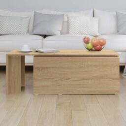 Berkfield Home Coffee Table Sonoma Oak 150x50x35 cm Engineered Wood in Light Tan - Size: 150 x 50 x 35 cm - thumbnail 4