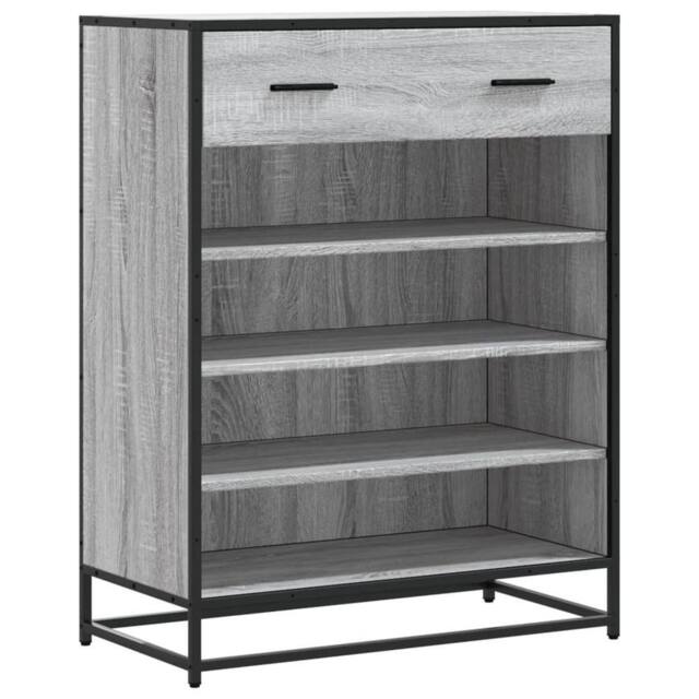 Berkfield Home Shoe Cabinet Grey Sonoma 75x38x97.5 cm Engineered Wood & Metal - image 1