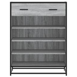 Berkfield Home Shoe Cabinet Grey Sonoma 75x38x97.5 cm Engineered Wood & Metal - thumbnail 4