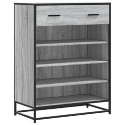 Berkfield Home Shoe Cabinet Grey Sonoma 75x38x97.5 cm Engineered Wood & Metal - thumbnail 1