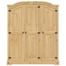 Berkfield Home Wardrobe Corona 151.5x52x186 cm Solid Wood Pine in Brown - thumbnail 4