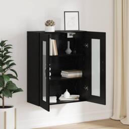 Berkfield Home Hanging Wall Cabinet Black 69.5 x 34 x 90 cm Engineered wood - thumbnail 4