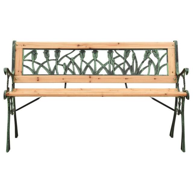 Berkfield Home Garden Bench 122 cm Cast Iron & Solid Firwood in Brown - image 1