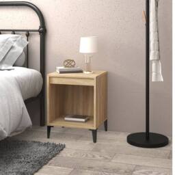 Berkfield Home Bedside Cabinet Sonoma Oak 40x35x50 cm in Brown - Size: 40 x 35 x 50 cm - thumbnail 3