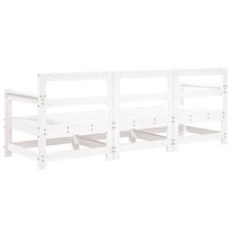 Berkfield Home Beautiful 3 Piece Garden Lounge Set White Solid Wood Pine