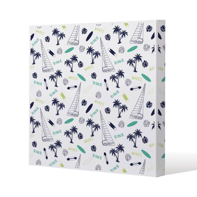 Benjamin Tate Design Waves Rider (Canvas Print) / 114 x 114 x 4cm in Natural - Size: 114 x 114 x 4 cm - image 1