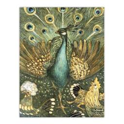 "Artery8 Peacock with Hens Painting Vintage Wall Art Print van Hoytema in Green - Size: W12"" x H16""" - thumbnail 1