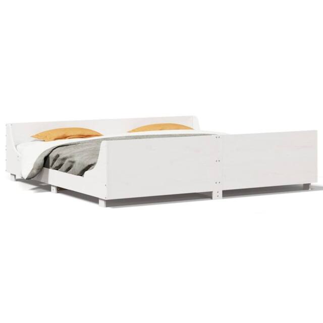 Berkfield Home Bed Frame without Mattress White 180x200 cm Super King Solid Wood Pine - image 1