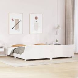 Berkfield Home Bed Frame without Mattress White 180x200 cm Super King Solid Wood Pine - thumbnail 2