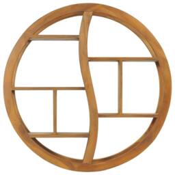 Berkfield Home Yin Yang Wall Shelf 80x17.5x80 cm Solid Teak Wood in Brown - thumbnail 2
