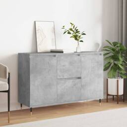 Berkfield Home Sideboard Concrete Grey 104x35x70 cm Engineered Wood - Size: 104 x 35 x 70 cm - thumbnail 2