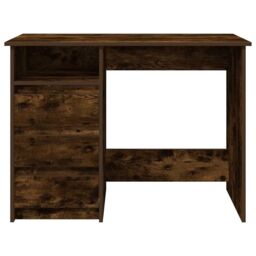 Berkfield Home Desk Smoked Oak 102x50x75 cm Engineered Wood in Brown - Size: 102 x 50 x 75 cm - thumbnail 4