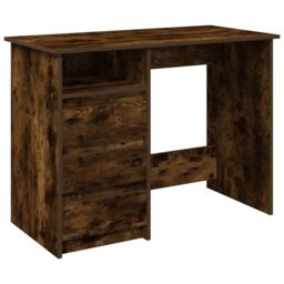 Berkfield Home Desk Smoked Oak 102x50x75 cm Engineered Wood in Brown - Size: 102 x 50 x 75 cm - thumbnail 2