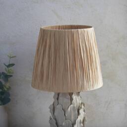 Netlighting Layered Leaf Ivory Table Lamp Raffia Raffia Shade 32cm B22 in Beige - thumbnail 4