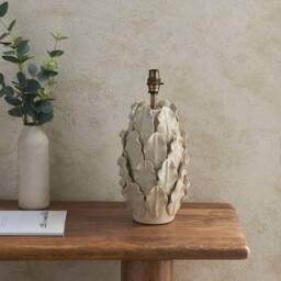 Netlighting Layered Leaf Ivory Table Lamp Raffia Raffia Shade 32cm B22 in Beige - thumbnail 5