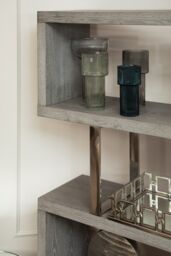 Orsina Small Ribbed Blue Glass Vase for Modern Home Decor, Small & Minimalistic Flower Vase for Living Room - thumbnail 2